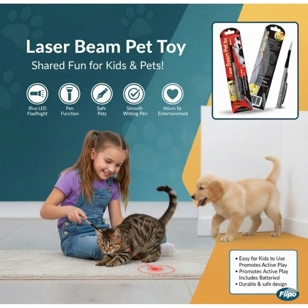 Pet Laser Toy | 3-In-1 Multi-Function, Dog & Cat Fun, Batteries Included